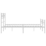 thumbnail of vidaXL Bedframe met hoofd- en voeteneinde metaal wit 140x200 cm