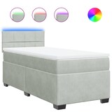 thumbnail of vidaXL Boxspringbett mit Matratze Hellgrau 90x190 cm Samt