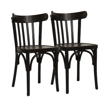 METRO PROFESSIONAL Bistro restaurantstoel, set van 2, beukenhout, wengé