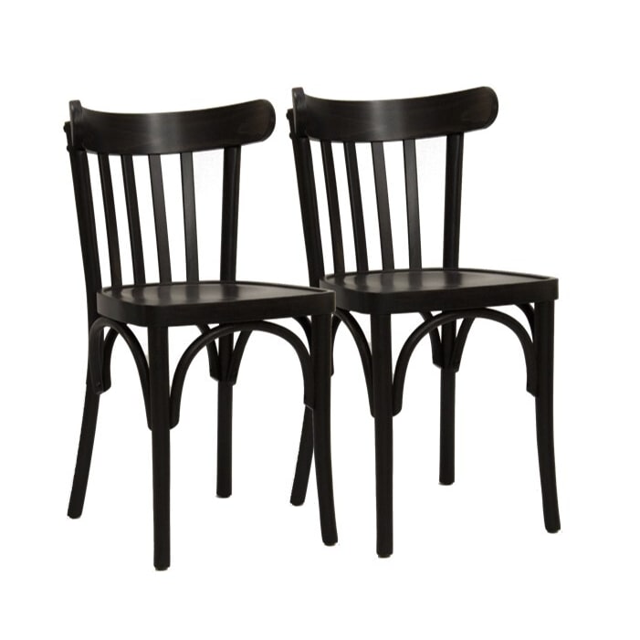 METRO PROFESSIONAL Bistro restaurantstoel, set van 2, beukenhout, wengé