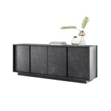 thumbnail of Matelpro - Buffet/bahut moderne 180 cm noir marbré Carrat - Moderne & Design -Noir marbré mat -  -Types de portes: Battantes