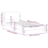 thumbnail of vidaXL Bettgestell "Dover" Dunkelgrau 100x200 cm Samt