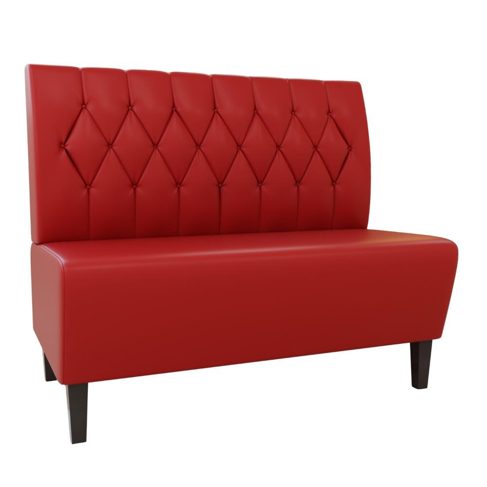 Gastro Sitzbank Paris | 140 cm breit | Kunstleder Rot | Diamant | Dinerbank