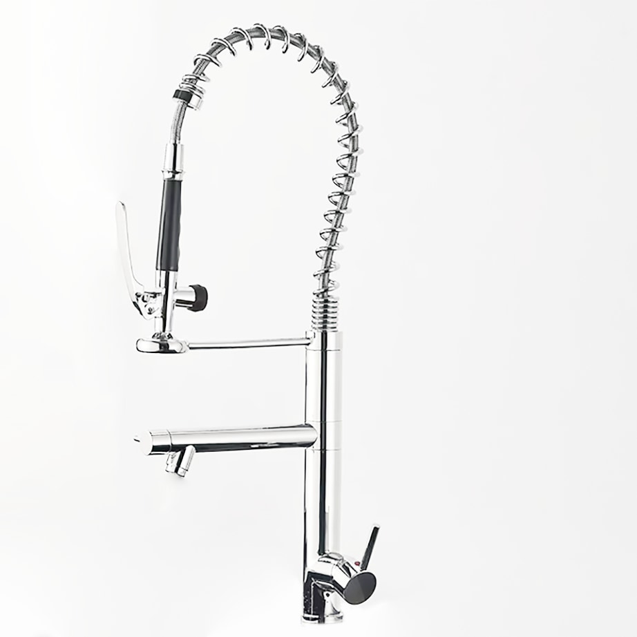 Grifo de ducha de níquel cepillado con mezclador de agua caliente y fría