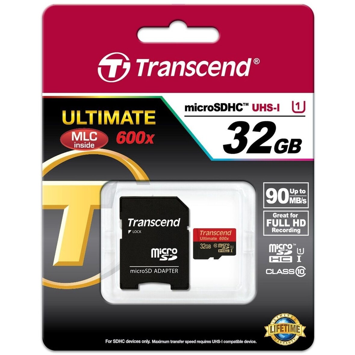 Transcend 32GB microSDHC Class 10 UHS-I + SD-Adapter