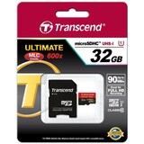 thumbnail of Transcend 32GB microSDHC Class 10 UHS-I + SD-Adapter