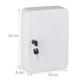 thumbnail of Relaxdays Schlüsselkasten, abschließbar, 48 Haken, mit Schlüsselanhängern, HxBxT: 25 x 18 x 8 cm, Schlüsselbox, weiß