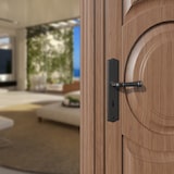 thumbnail of Antik Türdrücker Messing Langschildgarnitur Schwarz matt Türgriff Buntbart 8/72