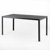 thumbnail of Buitentafel THOMAS rechthoekig 156x78 cm, stalen frame en houtlook latten, 6 zitplaatsen, modern design voor tuin of terras – Zwart