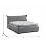 thumbnail of Dmora Letto matrimoniale Clelia, 100% Made in Italy, Apertura frontale, con materasso 160x190 Cm incluso, Grigio