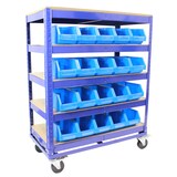 thumbnail of Etagenwagen 750kg 115x90x45 cm 5 Ebenen blau Transportwagen Magazinwagen Kommissionierwagen