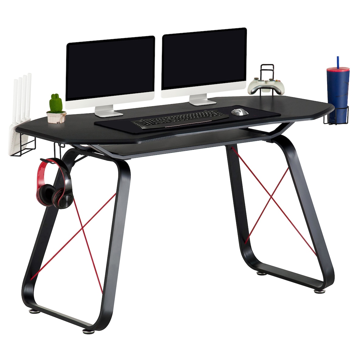 GT10 GAMING-bureau Studietafel voor computer-pc, ergonomisch ontwerp en accessoirehouder