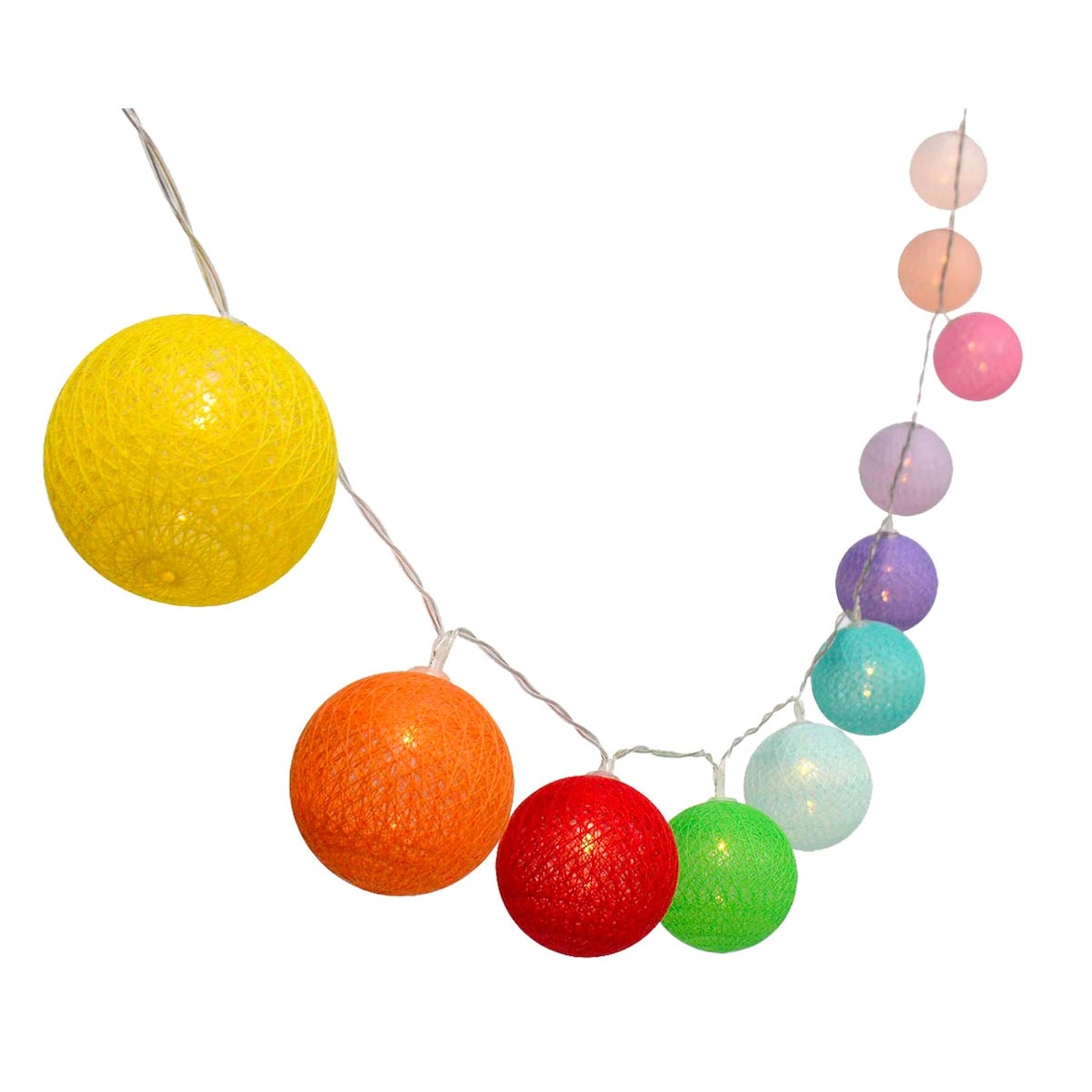 Lumisky Guirlande solaire MIMY COLORS 10 boules coton 3.8M Nylon Multicolore