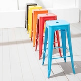 thumbnail of Tabouret de bar en métal rouge mat