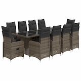 thumbnail of vidaXL 11-tlg. Garten-Bistro-Set mit Kissen Grau Poly Rattan