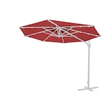 thumbnail of METRO PROFESSIONAL Parasol rond, aluminium/acier, Ø 2.5 x 2.44 m, avec lampe LED et module solaire, rouge/platine