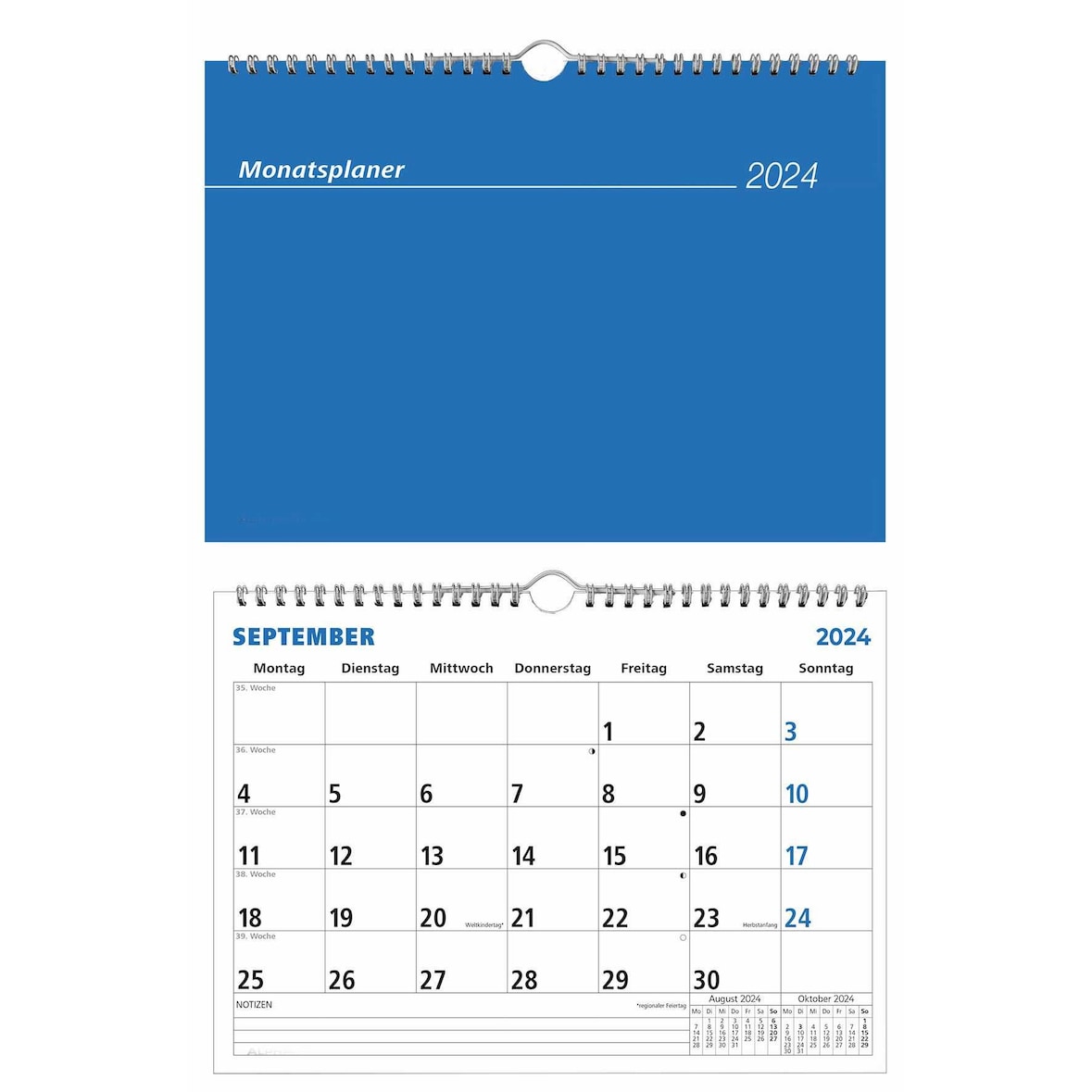 Zettler 660178 Monatsterminkalender 989 - 29 x 21 cm,  1 Monat / 1 Seite