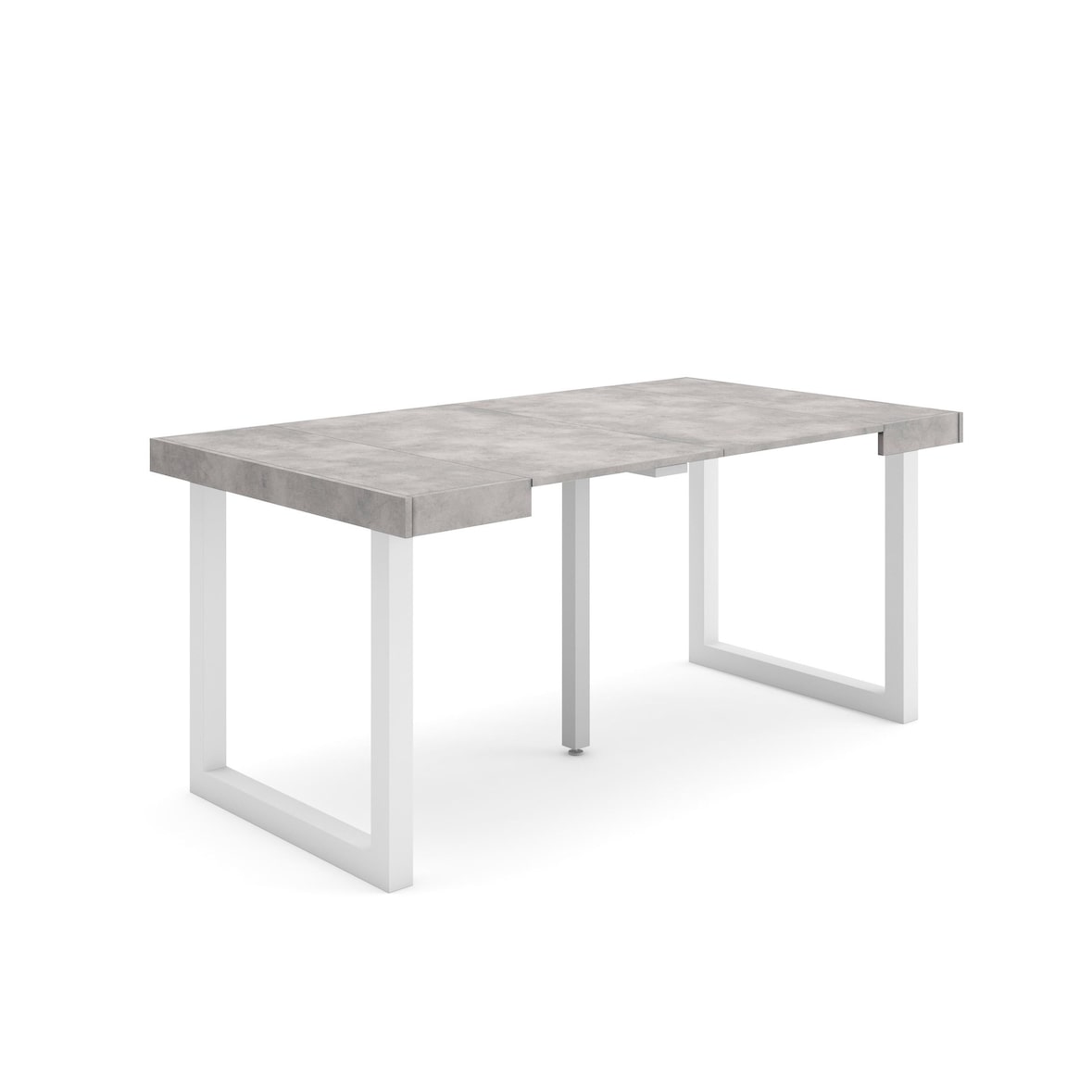 Consolle allungabile, Tavolo consolle allungabile, 160x90x73cm, Per 8 persone, Gambe in legno, Stile moderno, Cemento _ 213_19