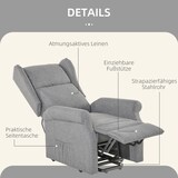 thumbnail of Relaxsessel elektrisch Grau 111x94x74 cm mit Aufstehhilfe bis 200 kg Liegefunktion 135 Grad Seitentasche pflegeleichter Bezug