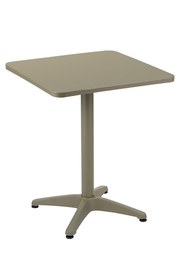 METRO PROFESSIONAL Mesa de exterior para restauração Narni, aço, 60 x 60 cm, quadrada, caqui