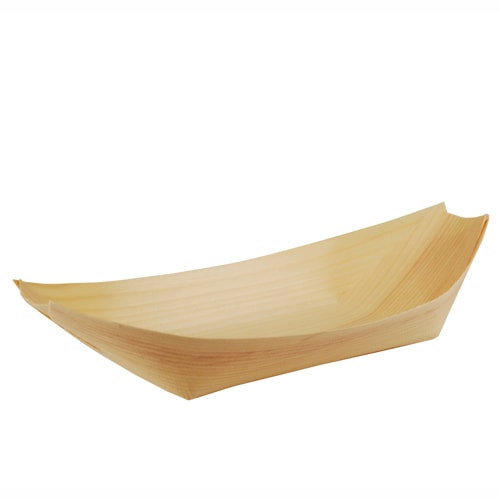 10 X 50 Fingerfood - Schalen, Holz "pure" 25 cm x 10 cm "Schiffchen"