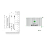 thumbnail of Belrad Universalheizkörper Kompakt Ventilheizkörper 6 Anschlüsse T22 500x1800-2689W