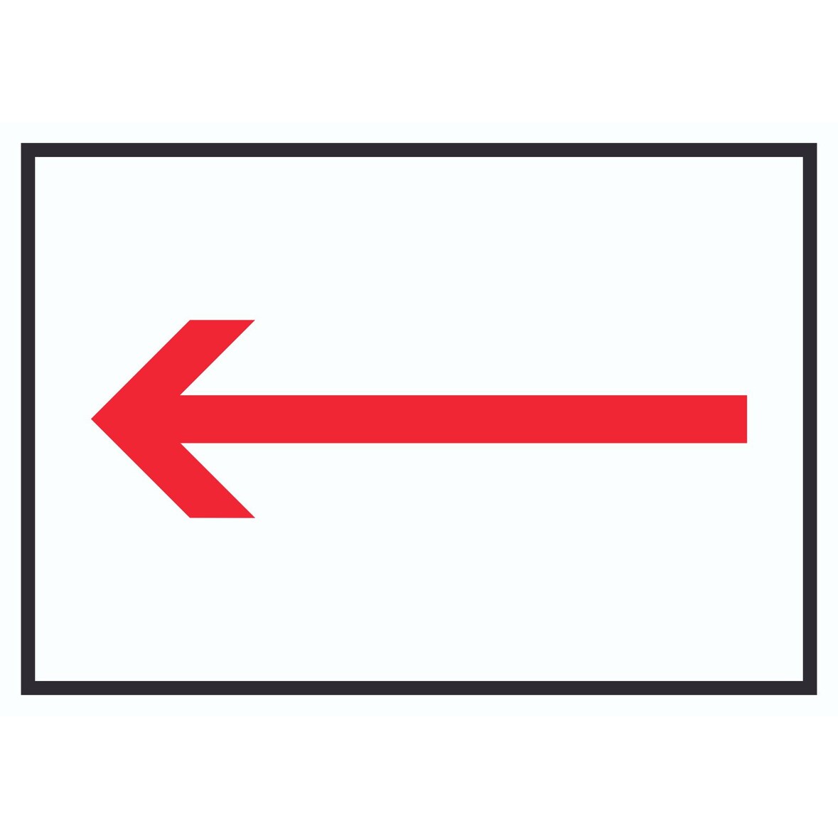 Richtungspfeil links Schild waagerecht rot weiss schwarz Pfeil A0 (841x1189mm)