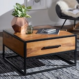 thumbnail of Industrie-Stil Couchtisch, Metall und Holz, Schublade, 50 kg Belastbarkeit. 65x65x38 cm | Kadima Design