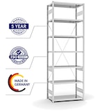 thumbnail of PROREGAL Fachbodenregal Stecksystem | Grundregal | HxBxT 300x100x50cm | 7 Ebenen | Fachlast 230 kg | Einseitig nutzbar | Lichtgrau