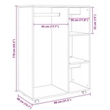 thumbnail of vidaXL Kleiderschrank Weiß 80x40x110 cm Holzwerkstoff