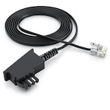 thumbnail of CSL - 20m Telefonkabel TAE-F Stecker auf RJ11 Stecker − Int. Norm 6P4C / 4-polig belegt − Flachkabel - TAE-F - schwarz
