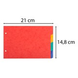 thumbnail of Exacompta - Réf. 804E - Paquet de 10 Intercalaires pour fiches bristol - en carte lustrée 225g/m2 - 4 onglets -148x210mm - Couleurs assorties