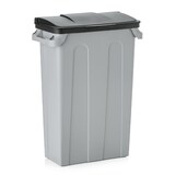 thumbnail of Muvell Mülleimer - 75 Liter Abfalleimer mit Klappdeckel 3,8 kg | Mülltonne, graue Abfalltonne, Plastik Abfallbehälter für Gastronomie 56,5 x 27,9 x