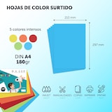 thumbnail of Cartulina de Colores, Cartulina A4 Colores Surtidos Intenso, Folios de Colores 180gr para Manualidades· m-office (x10 Surtido Intenso)