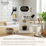 thumbnail of Nordic Conjunto Máquina de Café de 20 Bar Cápsulas e Café Moído + Chaleira Elétrica 1,7L + Torradeira de Pão 2 Fendas Largas,Briebe,SKT1209WHT,Branco