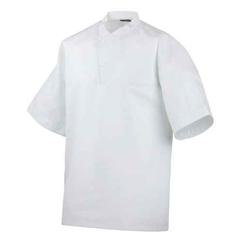 211 - Kochhemd halbarm, mit Druckknöpfen : weiß 100% Baumwolle 230 g/m² (15) XS