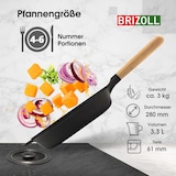 thumbnail of Ø28cm 61mm tief Gusseisenpfanne BRIZOLL Bratpfanne aus Gusseisen Eisenpfanne Gusspfanne rund mit Holzgriff von 4big.fun INDUKTION für alle Herdarten