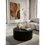 thumbnail of Runder Sofatisch mit Wellen-Muster, Couchtisch Metall Schwarz. 67x67x31 cm | Kadima Design