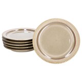 thumbnail of 6er Set Kuchenteller Bistro Ø 22 cm Steingut braun Retro