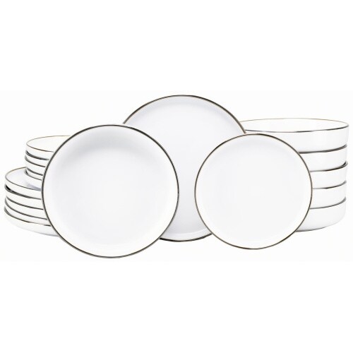 CreaTable Nordic Festive Weiss Tellerset 18-tlg Steinzeug