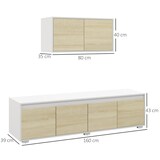 thumbnail of HOMCOM Set 2 Pezzi in Truciolato Mobile TV e Mobile Multiuso a Muro