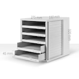 thumbnail of HAN Schubladenbox Regranulat Grau 5 Schübe 27,5 x 33 x 32 cm DIN C4