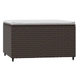 thumbnail of vidaXL Gartenhocker mit Kissen Braun Poly Rattan