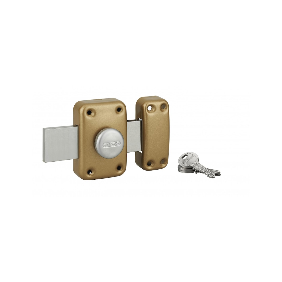 Verrou pour porte de cave et garage Capital à bouton et cylindre 30 mm pêne 160mm