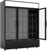thumbnail of Kühlschrank BONGO | 3x Glastür & Display | 1065 Liter, HxBxT 197,3x160x61cm | +1/+10°C | Schwarz | + CHEFGASTRO Geschirrtuch
