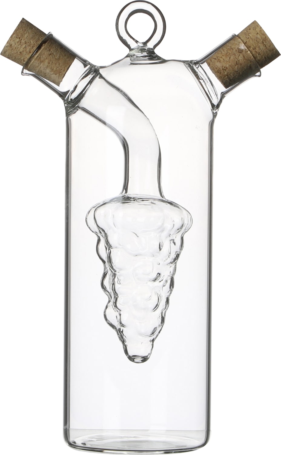 Relaxdays Öl & Essigkanne 2er Set Glasflaschen Mit Korken – Runde Ölfläschchen Je 180 Ml – Transparent – Für Dressing, Sojasauce & Mehr – Tischdekoration Öl Essigkanne Set