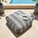 thumbnail of Pouf rayé pour salon de jardin modulable gris anthracite