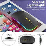 thumbnail of TOJ Draadloze LED Bluetooth Muis - USB 2.4GHZ Ontvanger - Ergonomisch - 1600DPI - Zwart