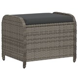 thumbnail of vidaXL Gartenhocker mit Kissen Grau 58x46x46 cm Poly Rattan