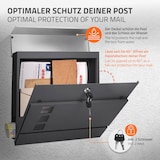 thumbnail of ECD Germany Standbriefkasten Anthrazit Edelstahl 120 cm mit Zeitungsfach, Postkasten Anthrazit-Silber, pulverbeschichtet